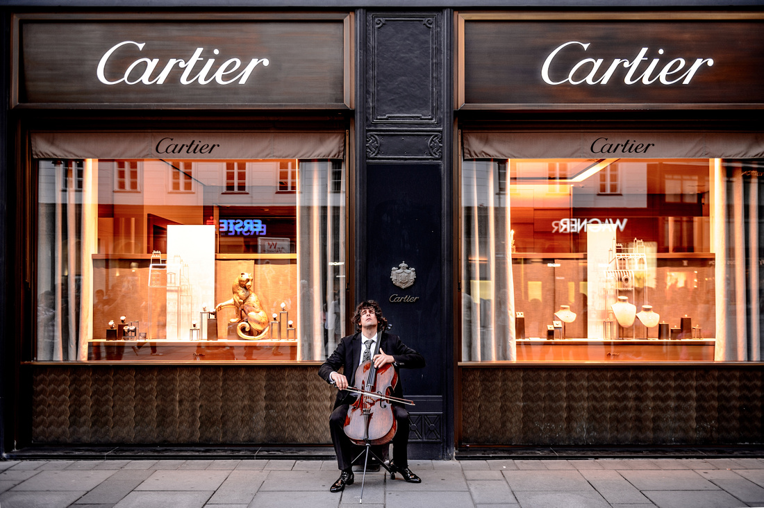 ABOVE: A street musician performs Beethoven's Cello Sonata No. 3 in downtown Vienna.